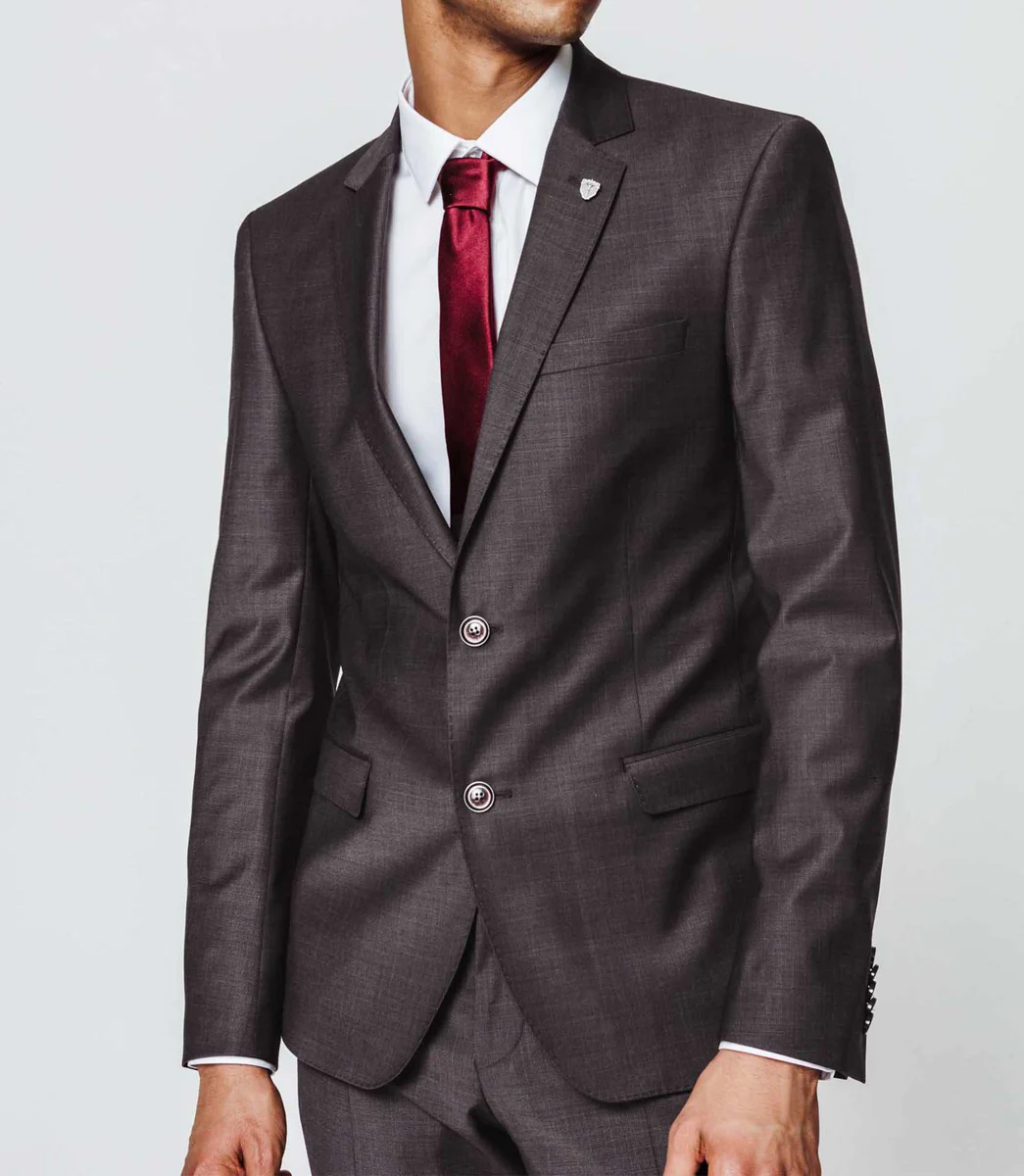 Costume faux uni marron
