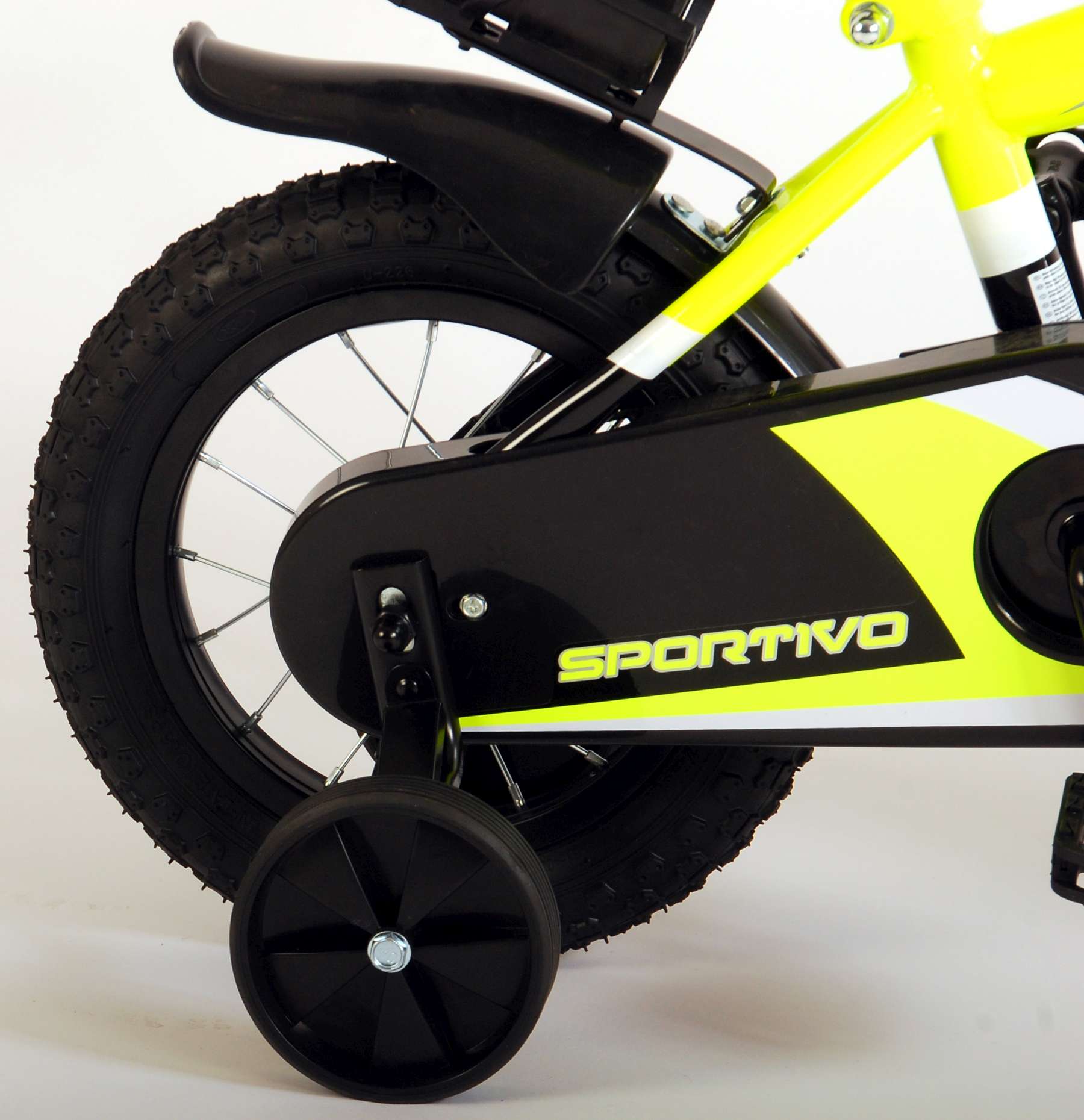 TPFSports Sportivo Kinderfahrrad - Jungen - 12 Zoll - 2 Handbremsen - Neon Gelb