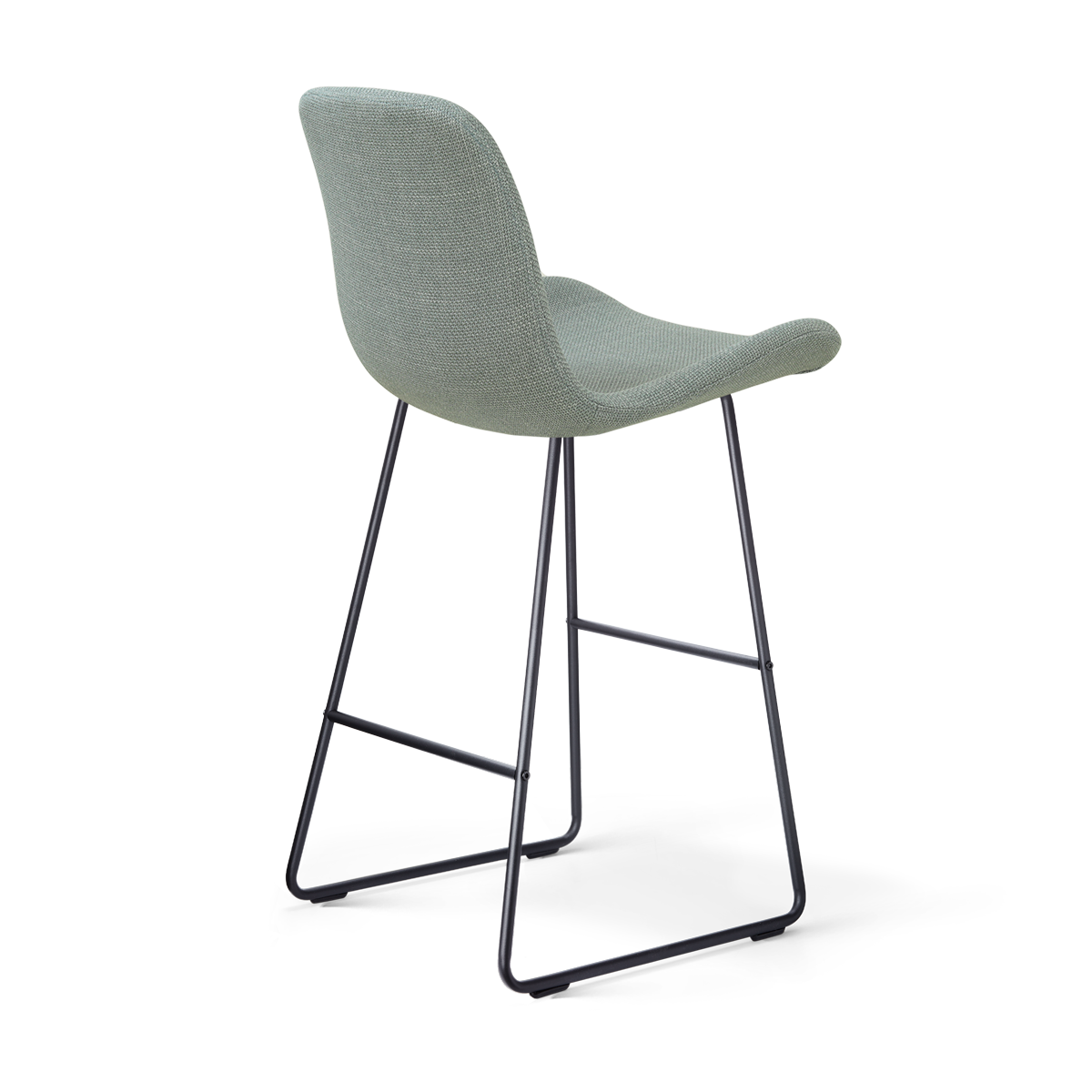 Barkruk Nino-Fé zwart onderstel saliegroen 75 cm
