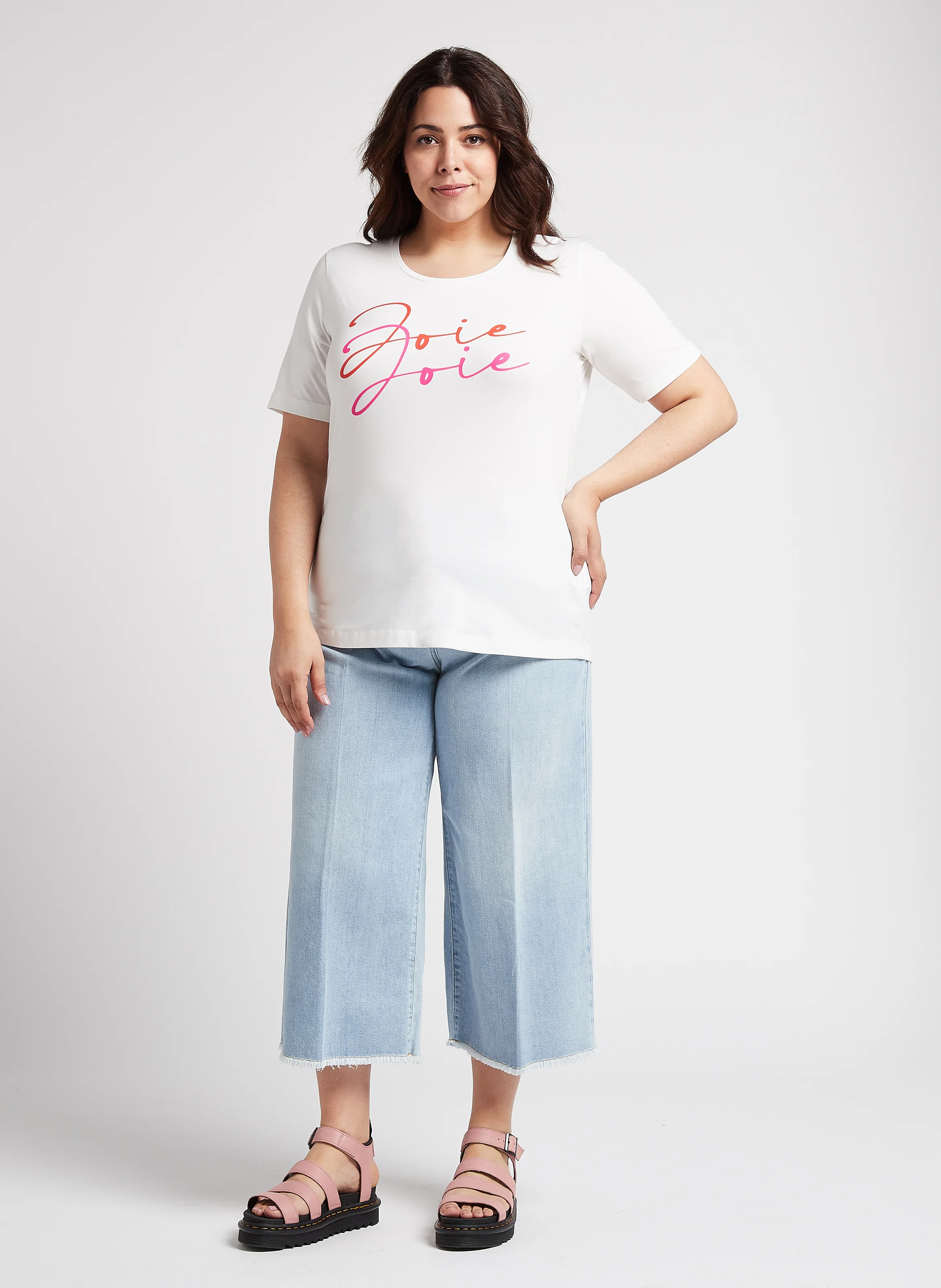 IDRA - Jean cropped en coton mélangé| Bleu