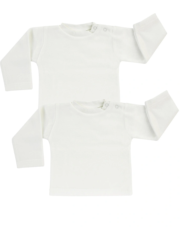Nicki-Langarmshirt BASIC 2er-Pack in offwhite