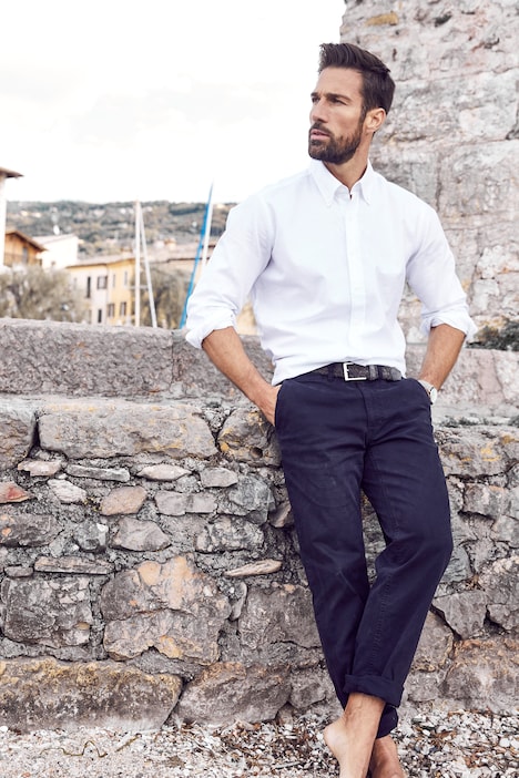 Leinenmixhemd, Langarm, Buttondown-Kragen, Modern Fit
