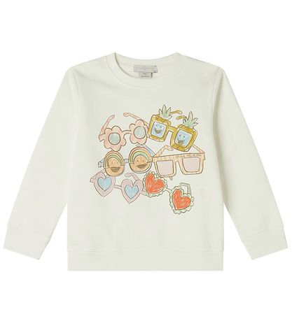 Stella McCartney Kids Sweatshirt - Weiß m. Sonnenbrille