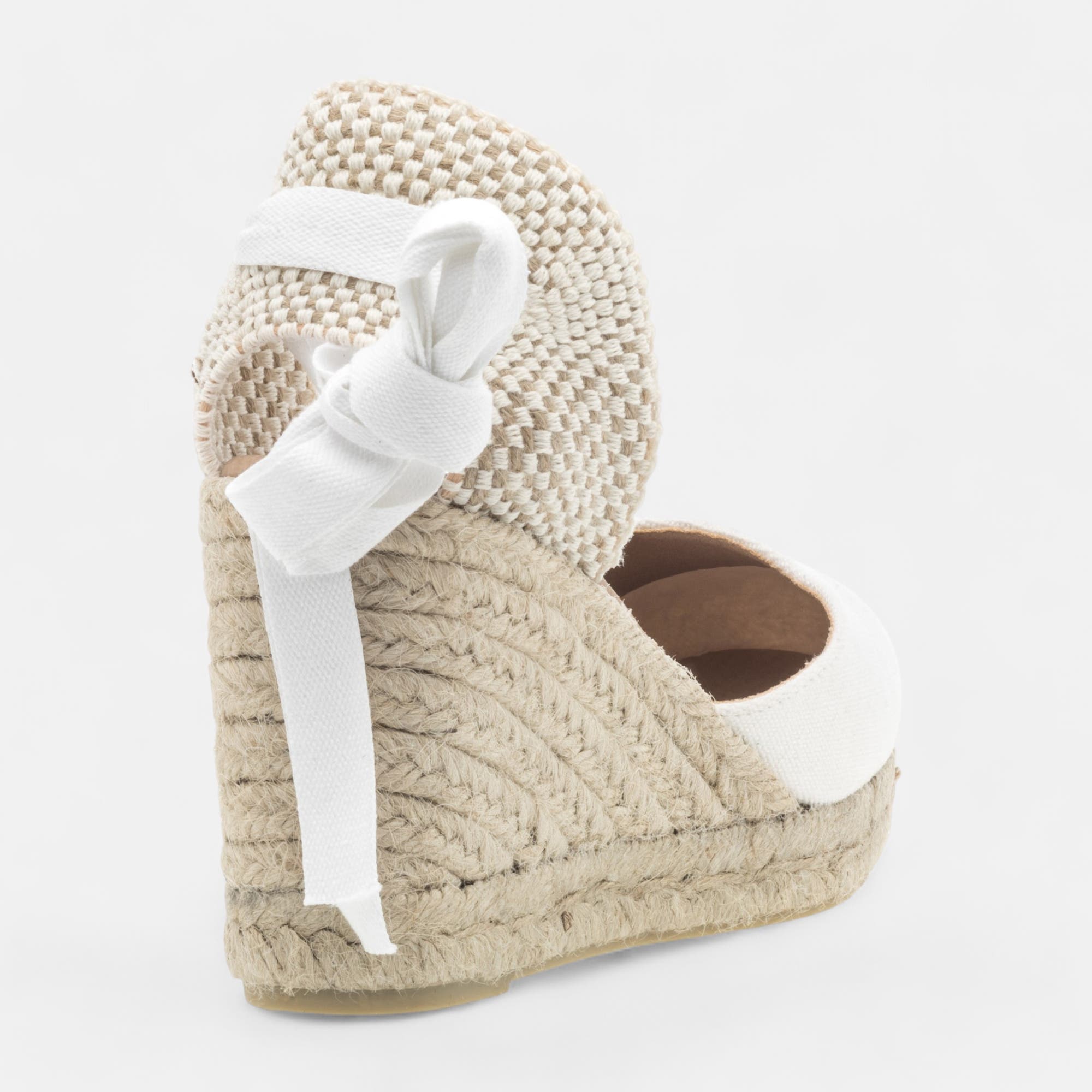 Espadrilles à talon compensé Femme blanc