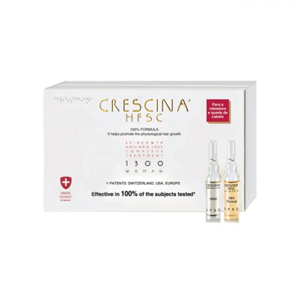 Crescina HFSC Transdermic 100% - 1300 Tratamento Completo Woman 10   10 Ampolas