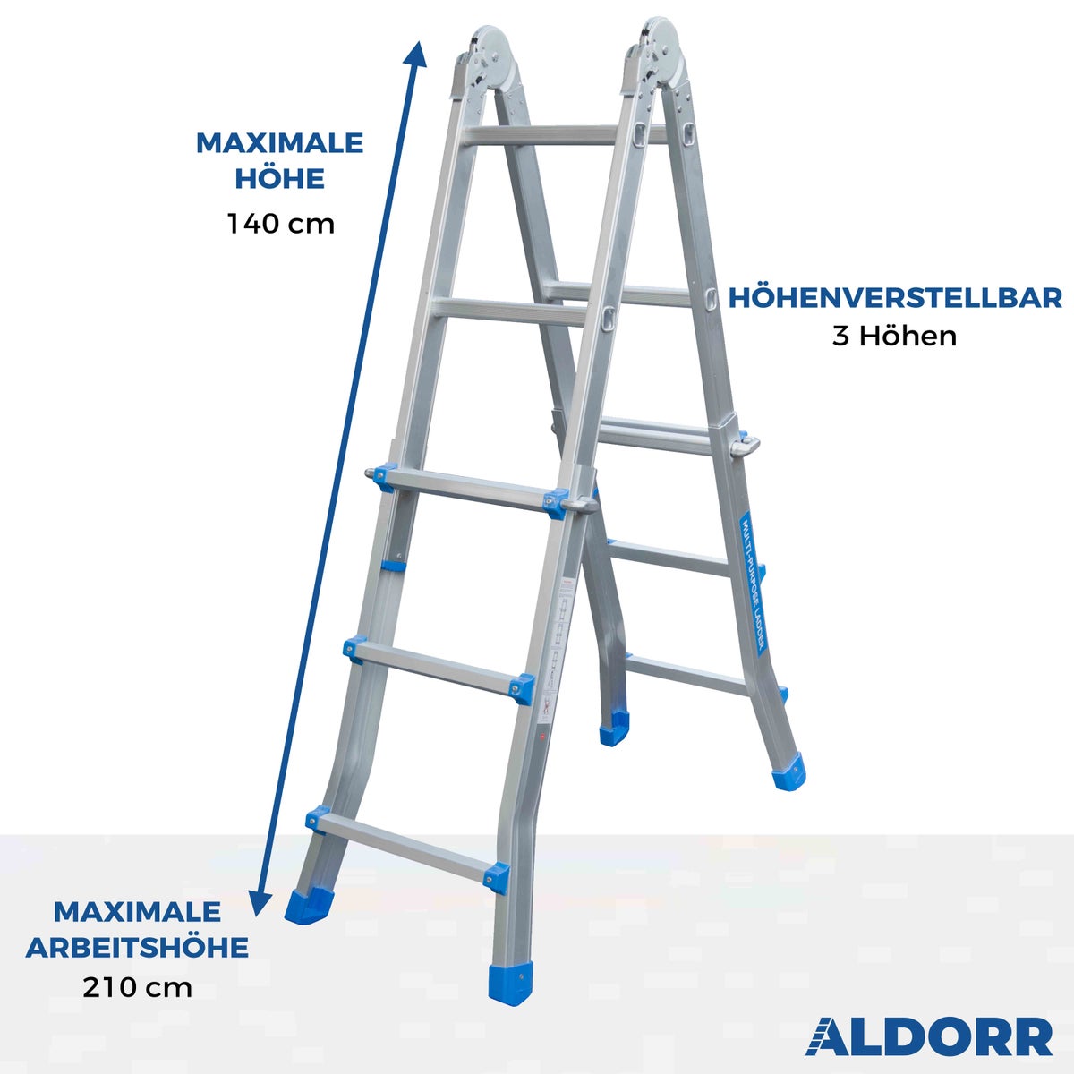 ALDORR Home - 4x3 telescopische multifunctionele ladder - 2,80 m