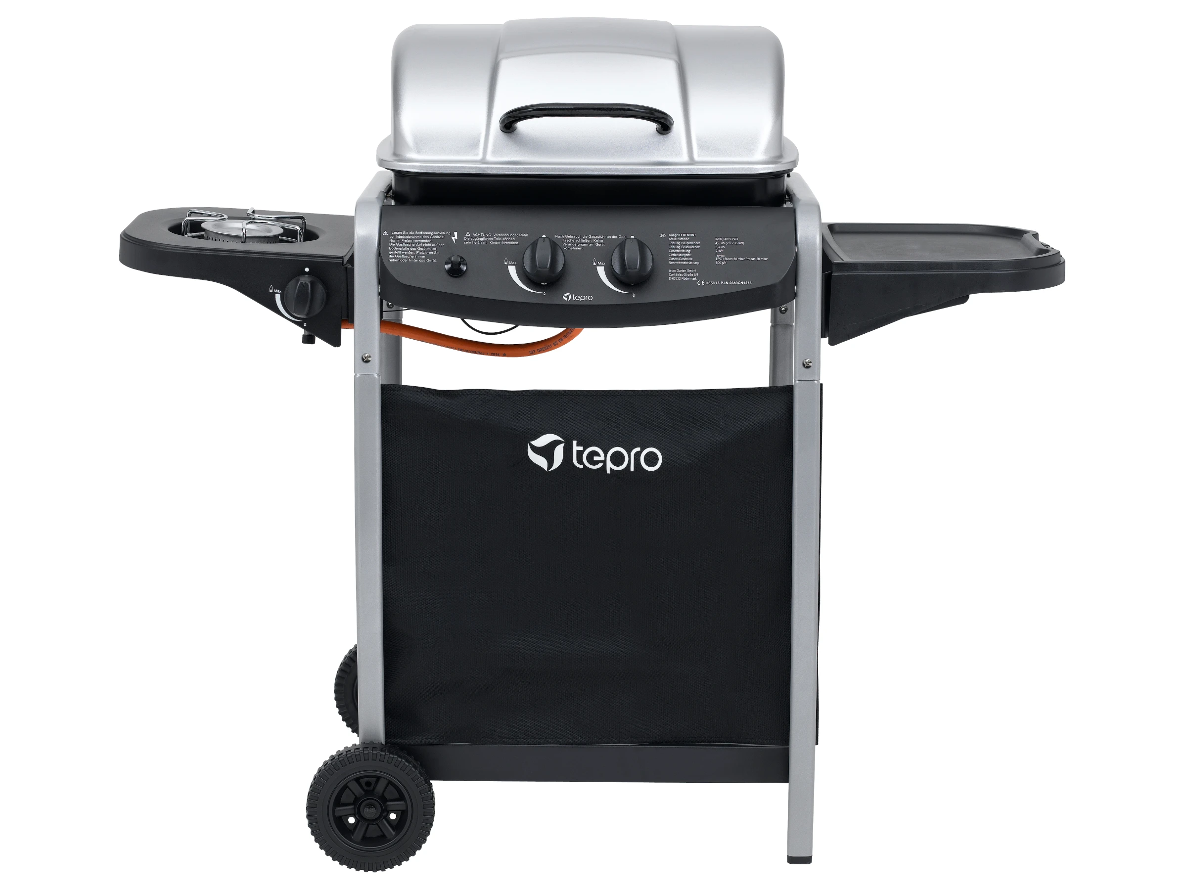 tepro Gasgrill Fremont 112 x 96,5 x 52 cm (B x H x T) Schwarz/Silber