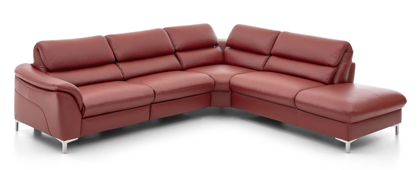 MONDO Ecksofa BAVERO Leder Torro brombeer