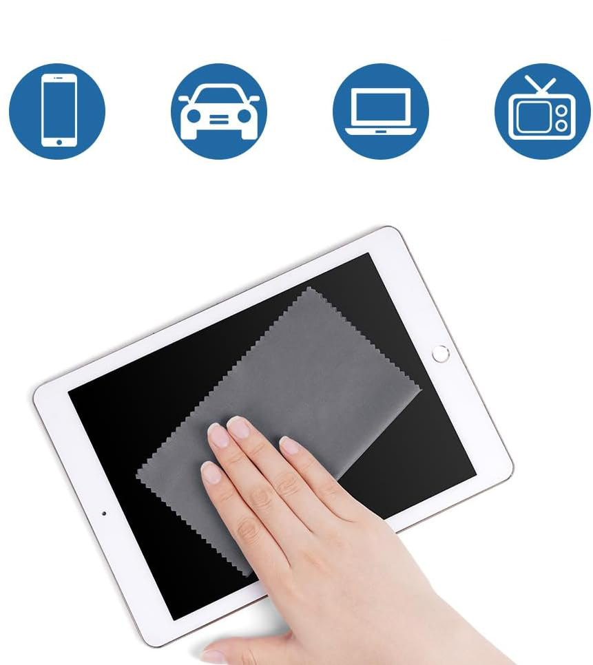 (5er Set) 15cmx15cm Mikrofaser Reinigungstuch für Smartphones / Tablets / PCs - Schwarz