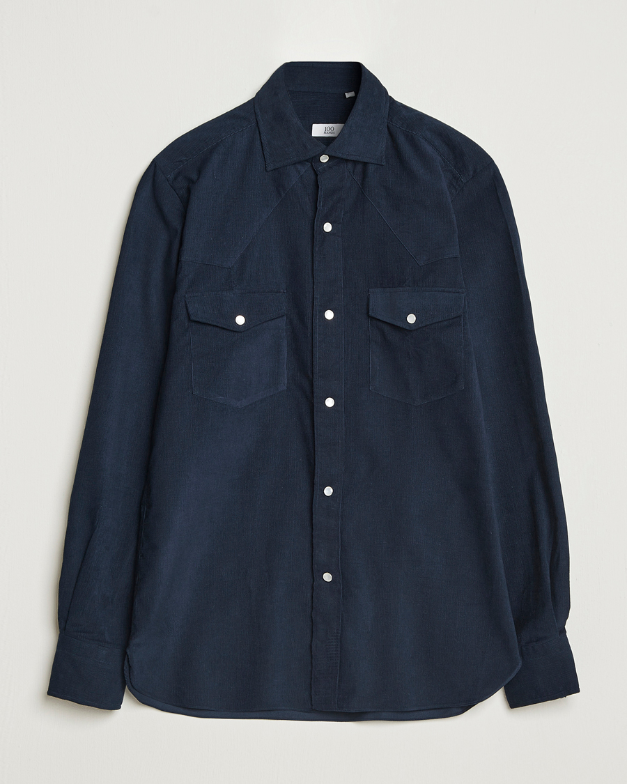 100Hands Western Cord Shirt Navy