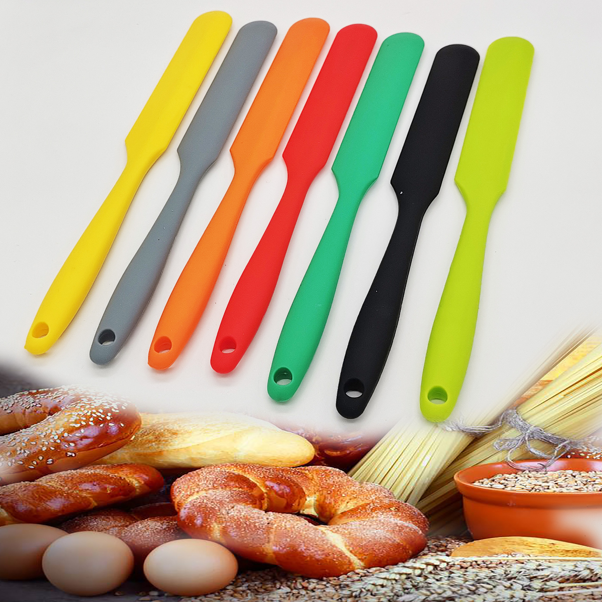 (24cm) Silikon Küchen Spachtel Anti-Haft Kuchen Teig Schaber - Div. Farben