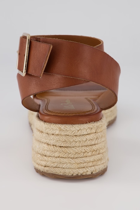 Leder-Espadrilles, Bast-Sohle, Weite-H