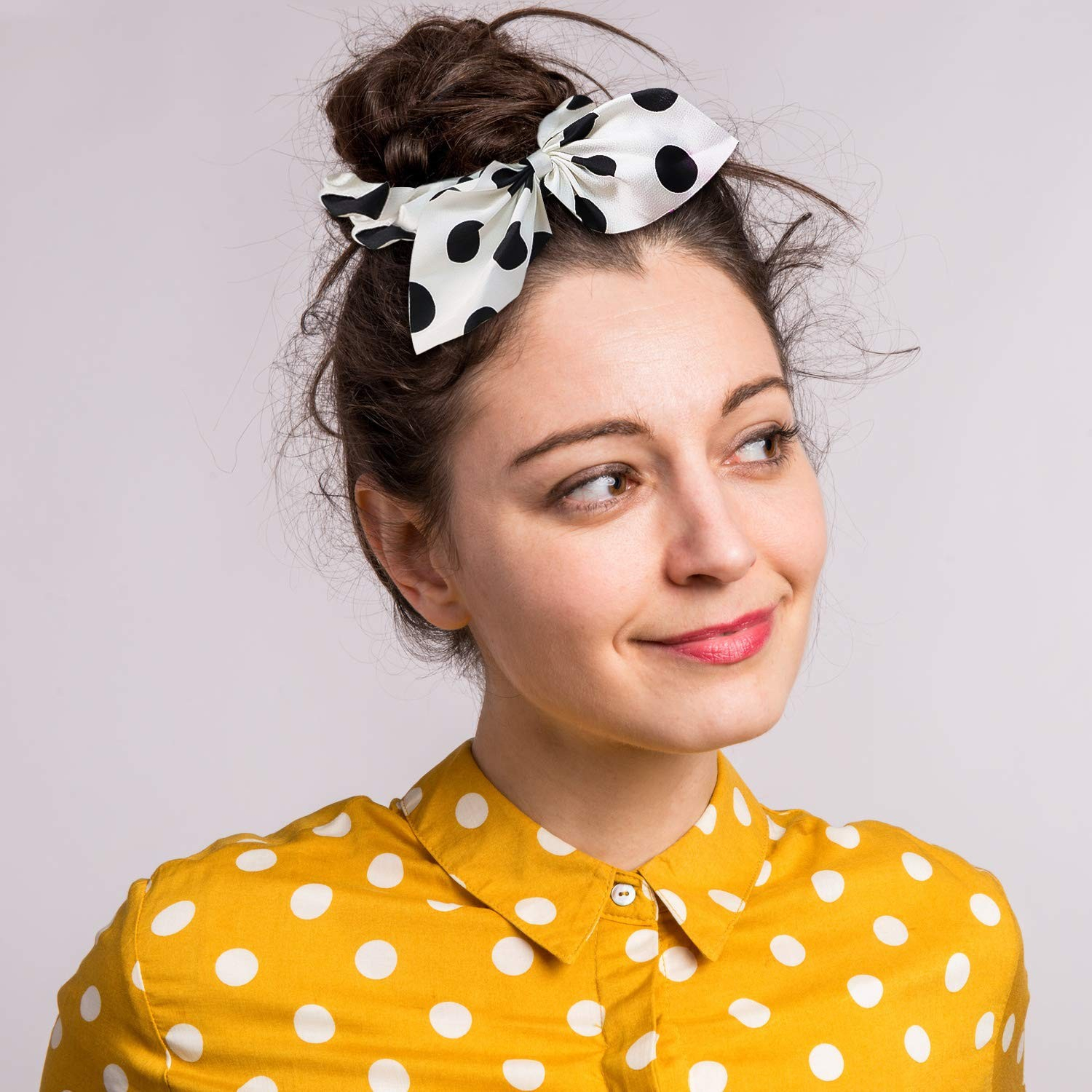Elastisches Damen Haargummi Accessoire Scrunchies Haarband Haarschmuck mit Perle - Dunkelblau