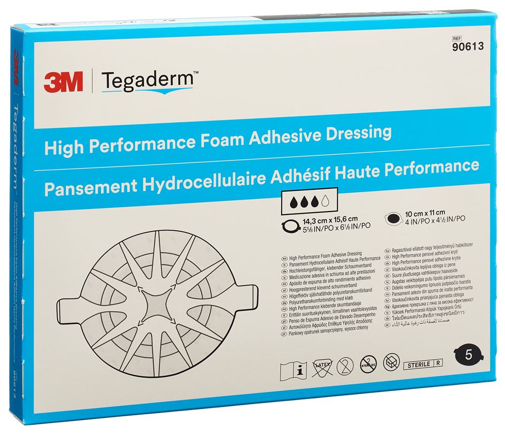 TEGADERM HP Schaumkompresse<br>5 Stück, 10x11cm, adhesive