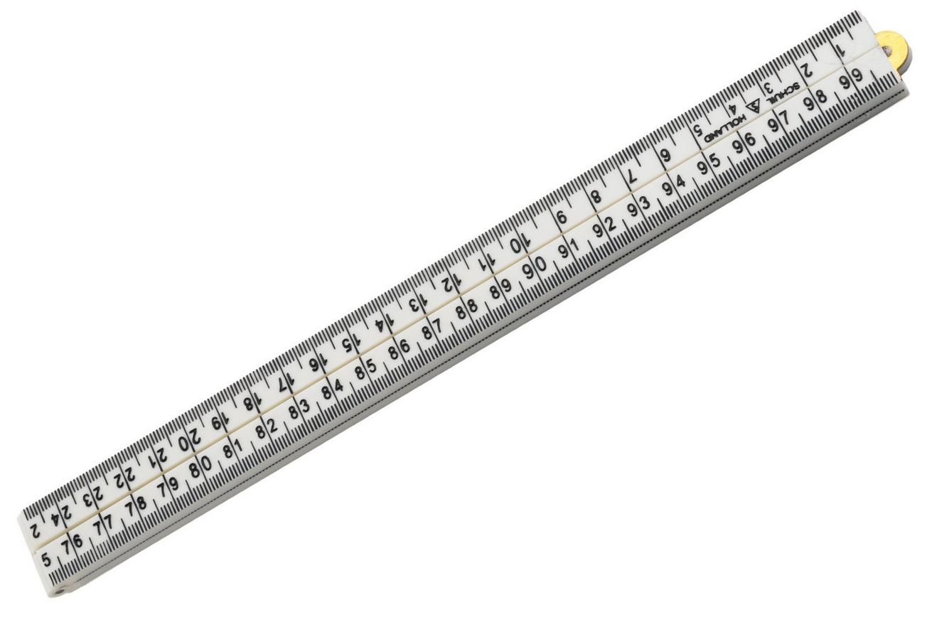 Schuil 8624, kunststof duimstok wit, 1 m