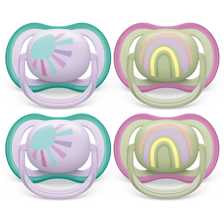 Philips Avent Schnuller ultra air SCF08559 0-6 Monate 4 Stück grünlila