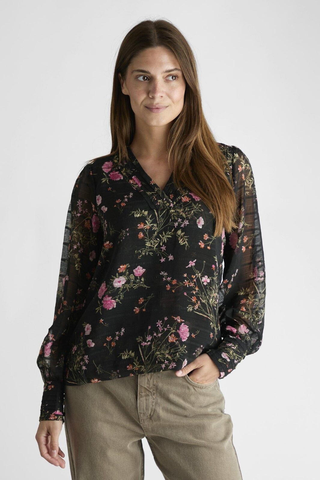 Neo Noir Mahra Flower Print Blouse
