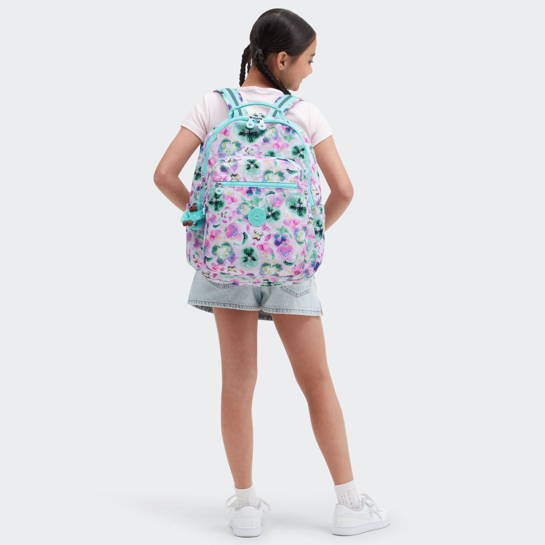 SEOUL LAP Grand sac à dos avec compartiment séparé pour ordinateur portable - Aqua Blossom