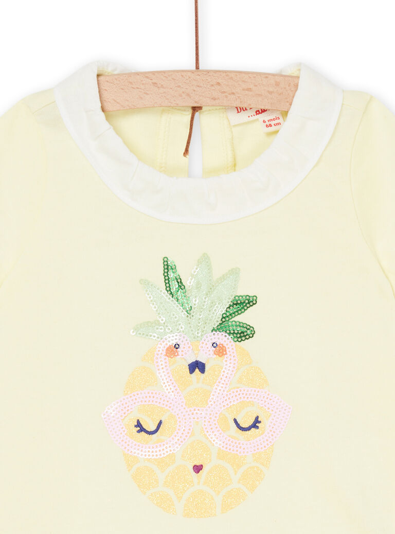 Brassière jaune pâle à motif ananas