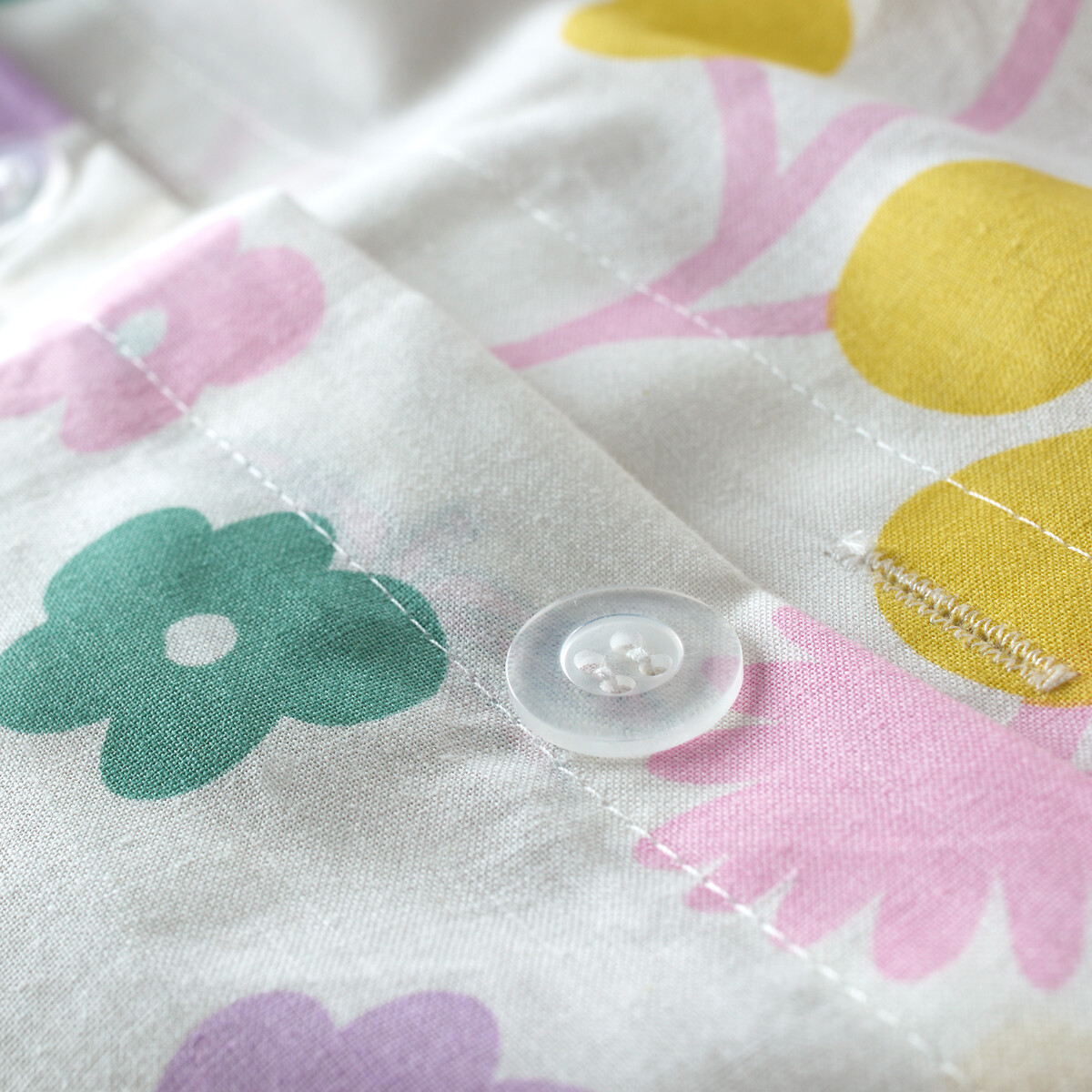 SO'HOME<br>Conjunto de cama infantil em algodão, fronha quadrada, estampa Fleurs