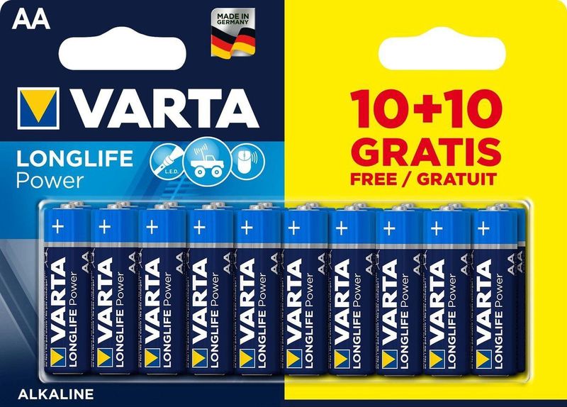 Varta Longlife Power AA - Alkaline Batterijen - 20 Stuks