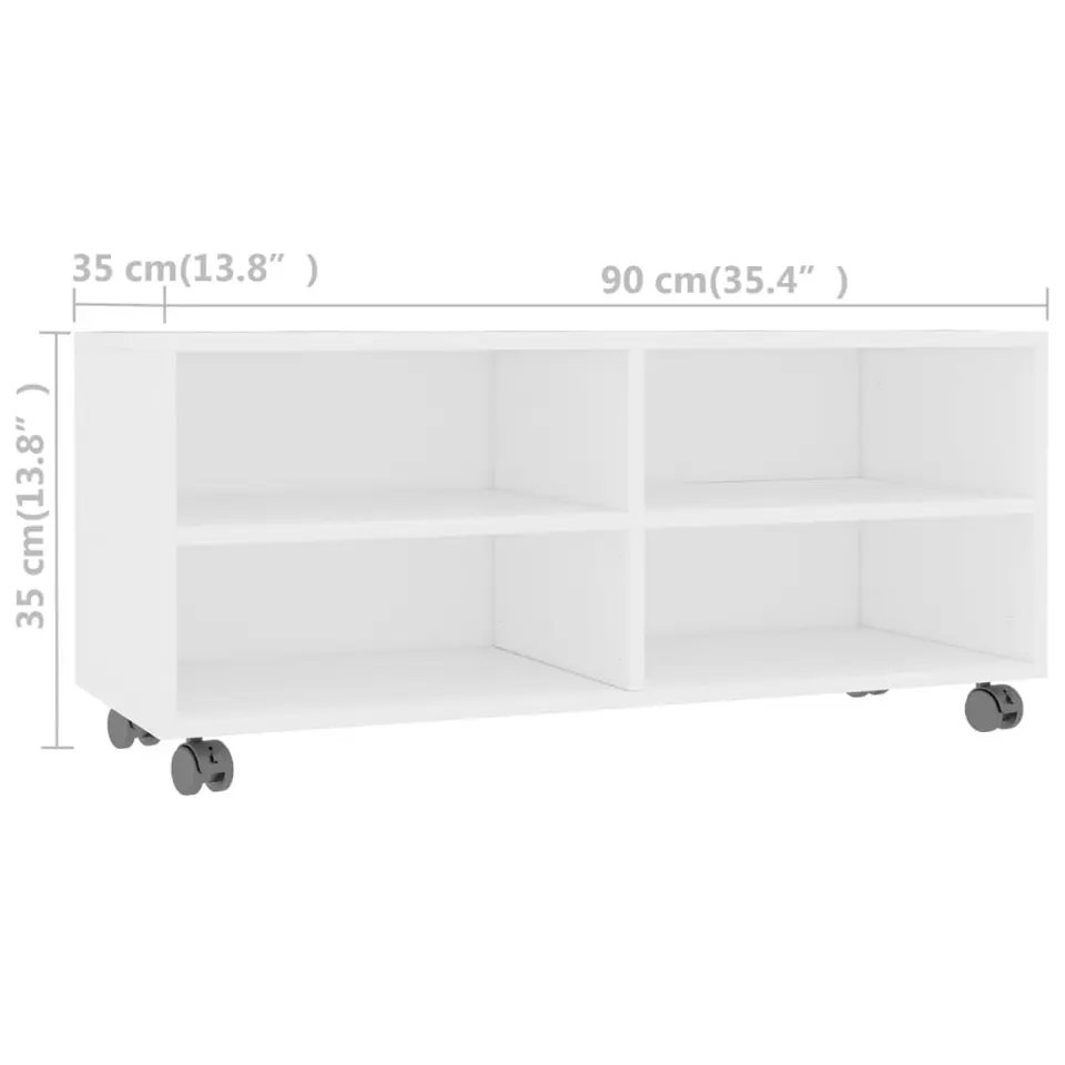 vidaXL - Tv-meubel - Wit - Bewerkt hout