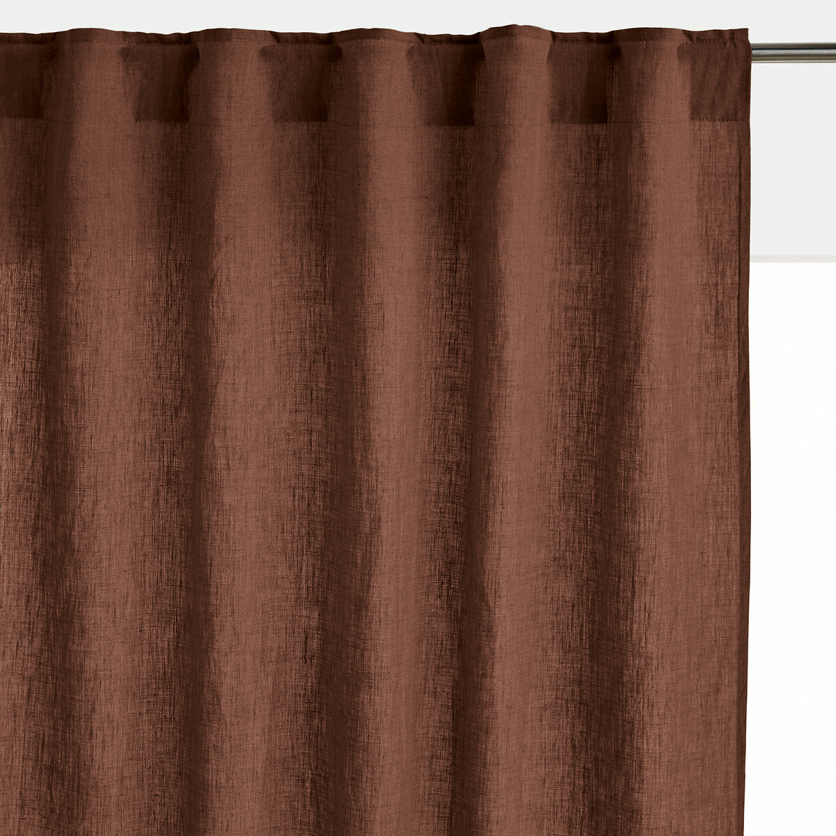 LA REDOUTE INTERIEURS<br>Cortina de linho lavado com laços ocultos, radiador, Onega