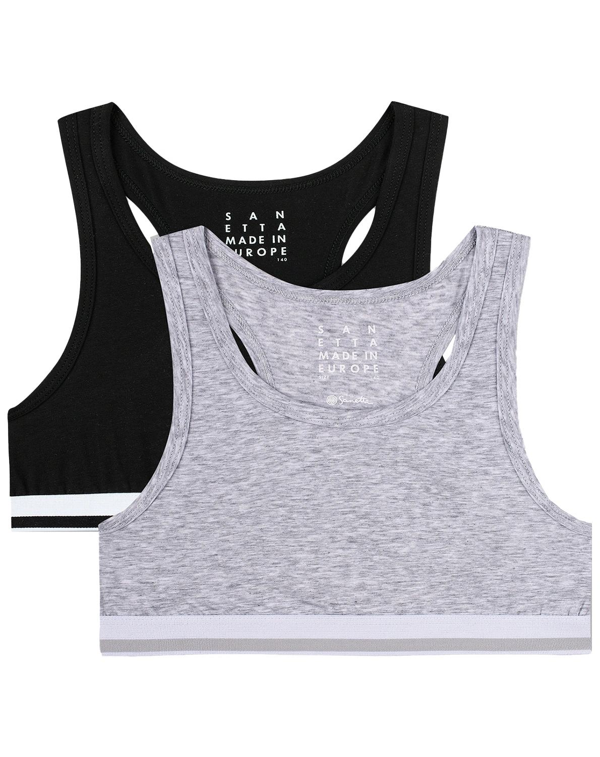 Bustier TEEN SPORT 2er-Pack in hellgrau melange/sc