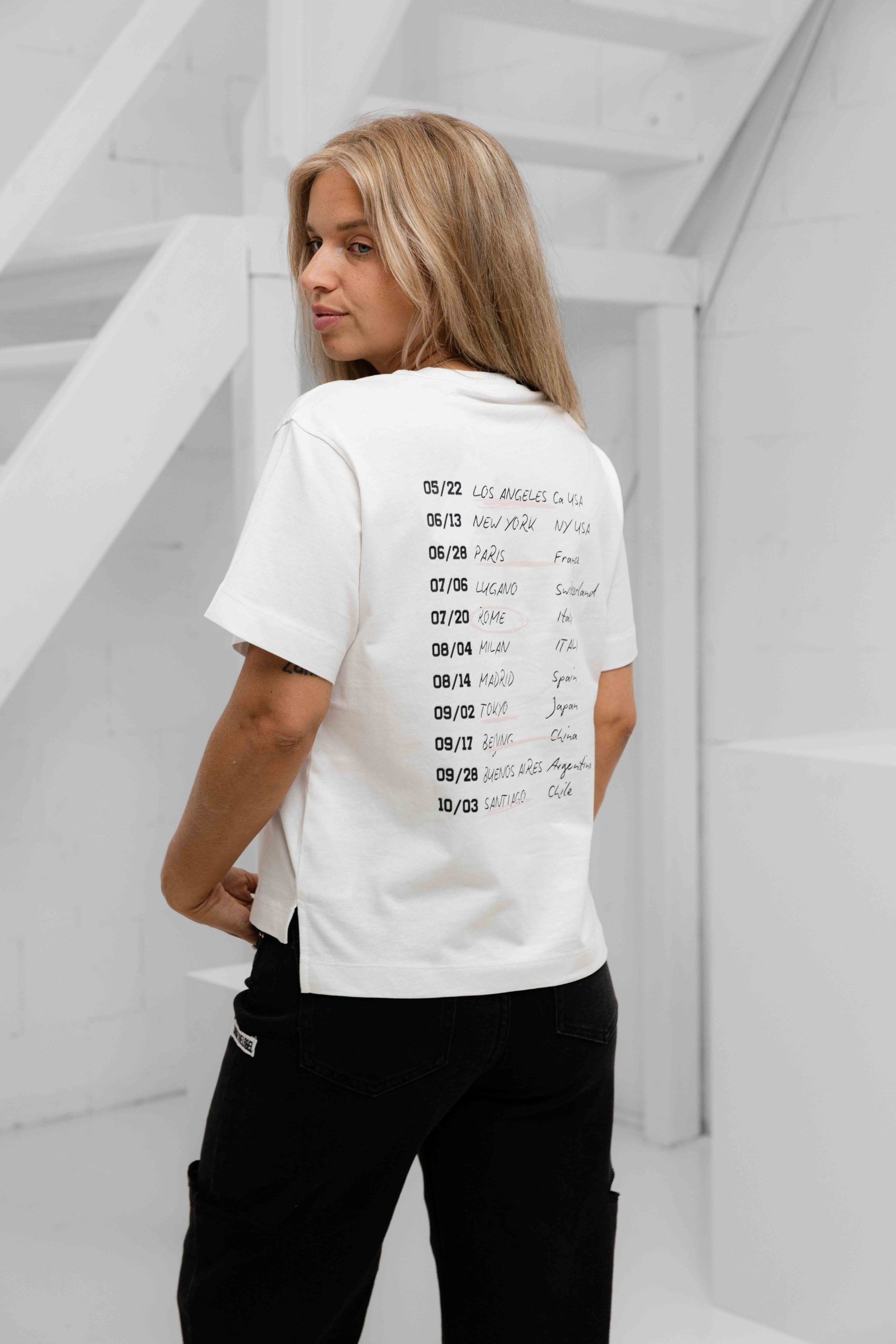 Guess Glitter Logo T-Shirt Dames Wit