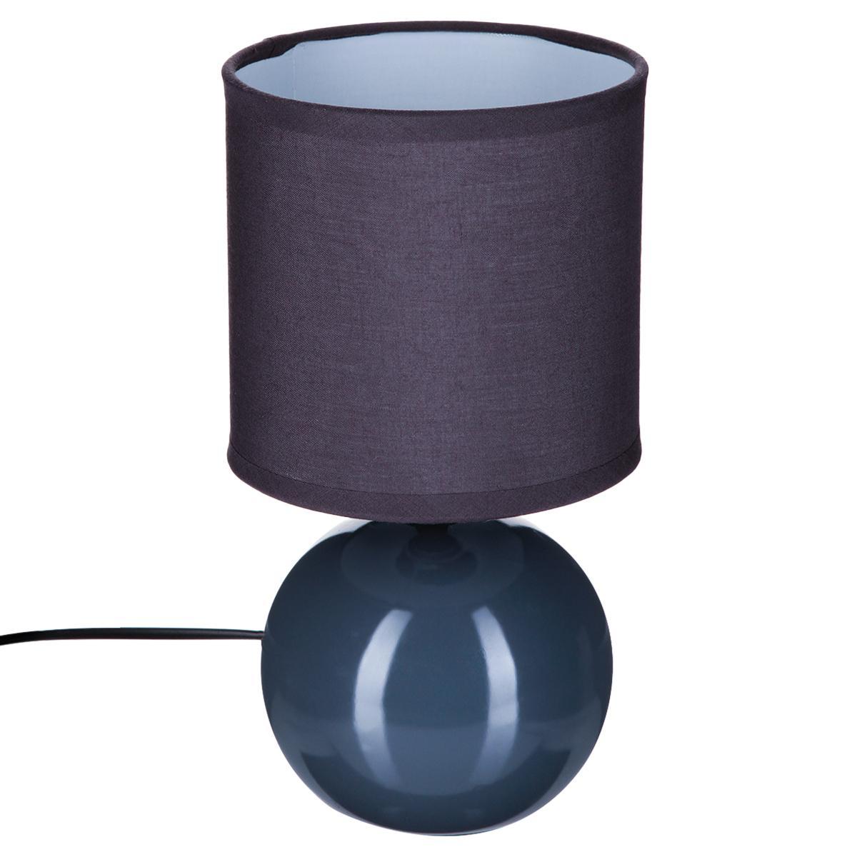 LAMPE CERAMIQUE BOULE GRIS H.25CM