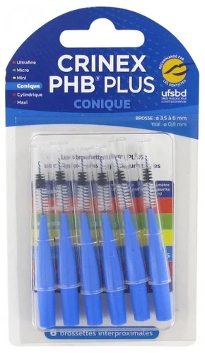 Crinex PHB Plus Brossette Inter-Dentaire Conique - 6 Brossettes Interproximales