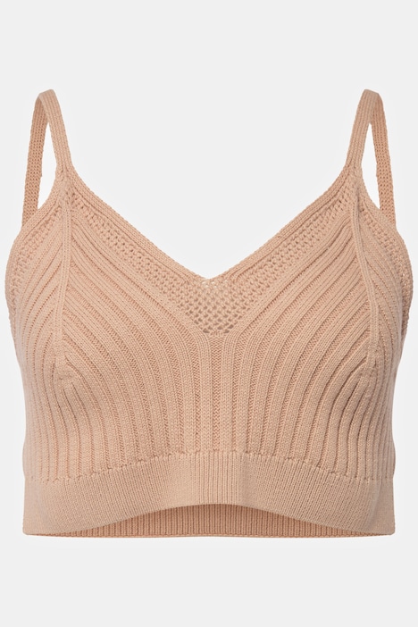 Bralette, Rippstrick, Zierkanten, Biobaumwolle