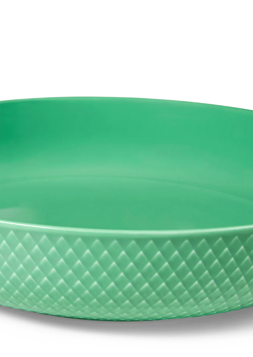 Lyngby Porcelæn  Rhombe Color serveringsskål, grøn - Ø28 cm.