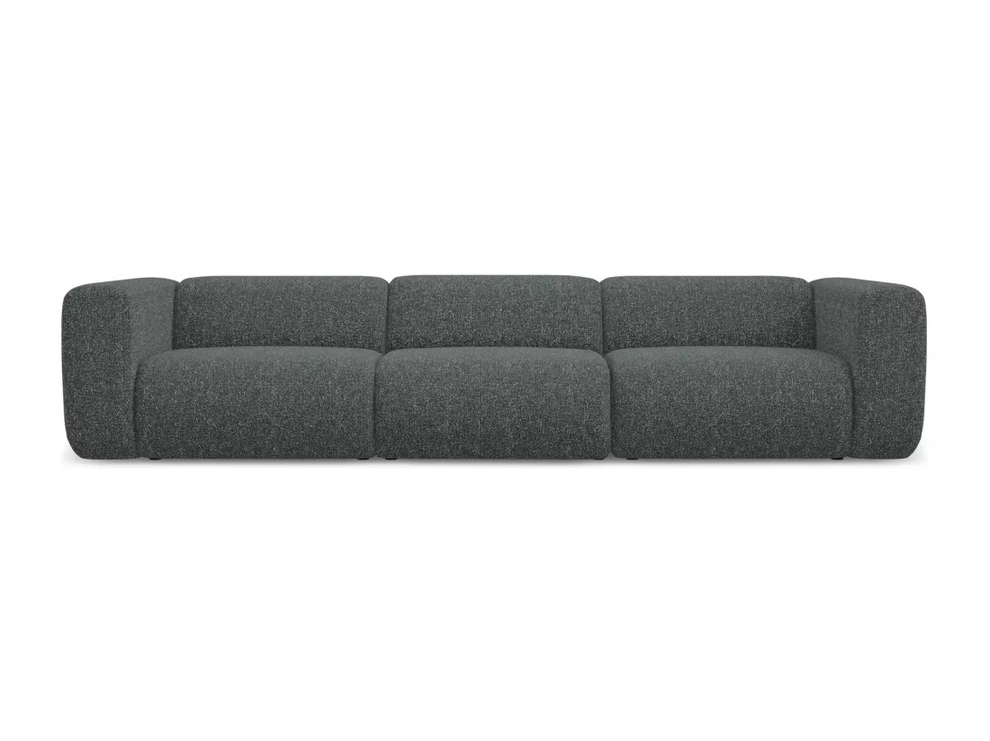 Canapé modulable 4 places en tissu texturé - graphite - EKAHI