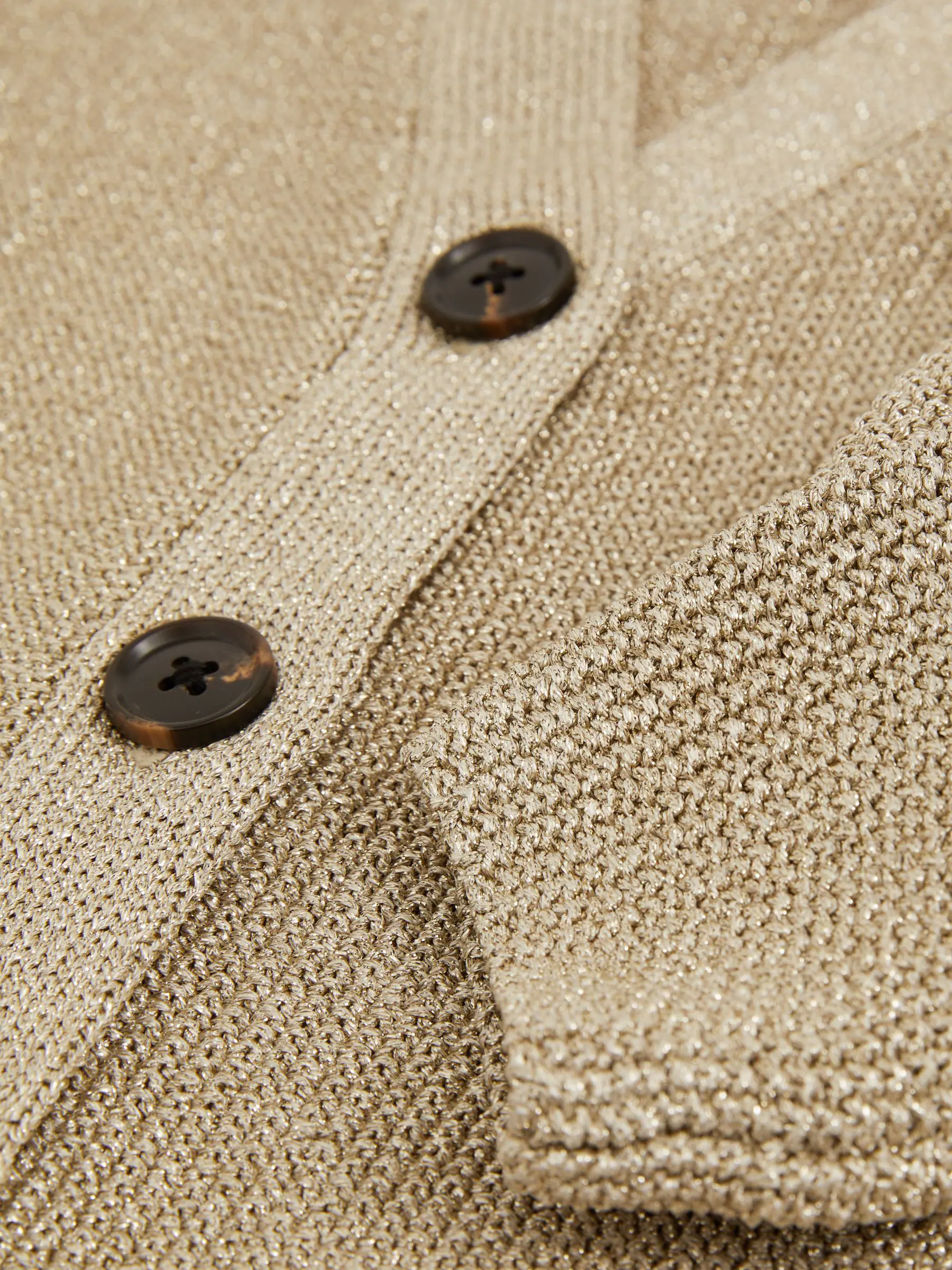 Reiss - Mika - Metallic gebreid vest met V-hals