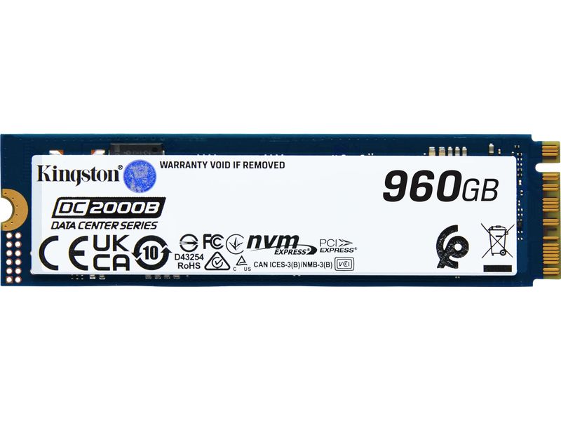 Kingston SSD DC2000B M.2 2280 NVMe 960 GB M.2 2280-Solid State Drive mit 960 GB