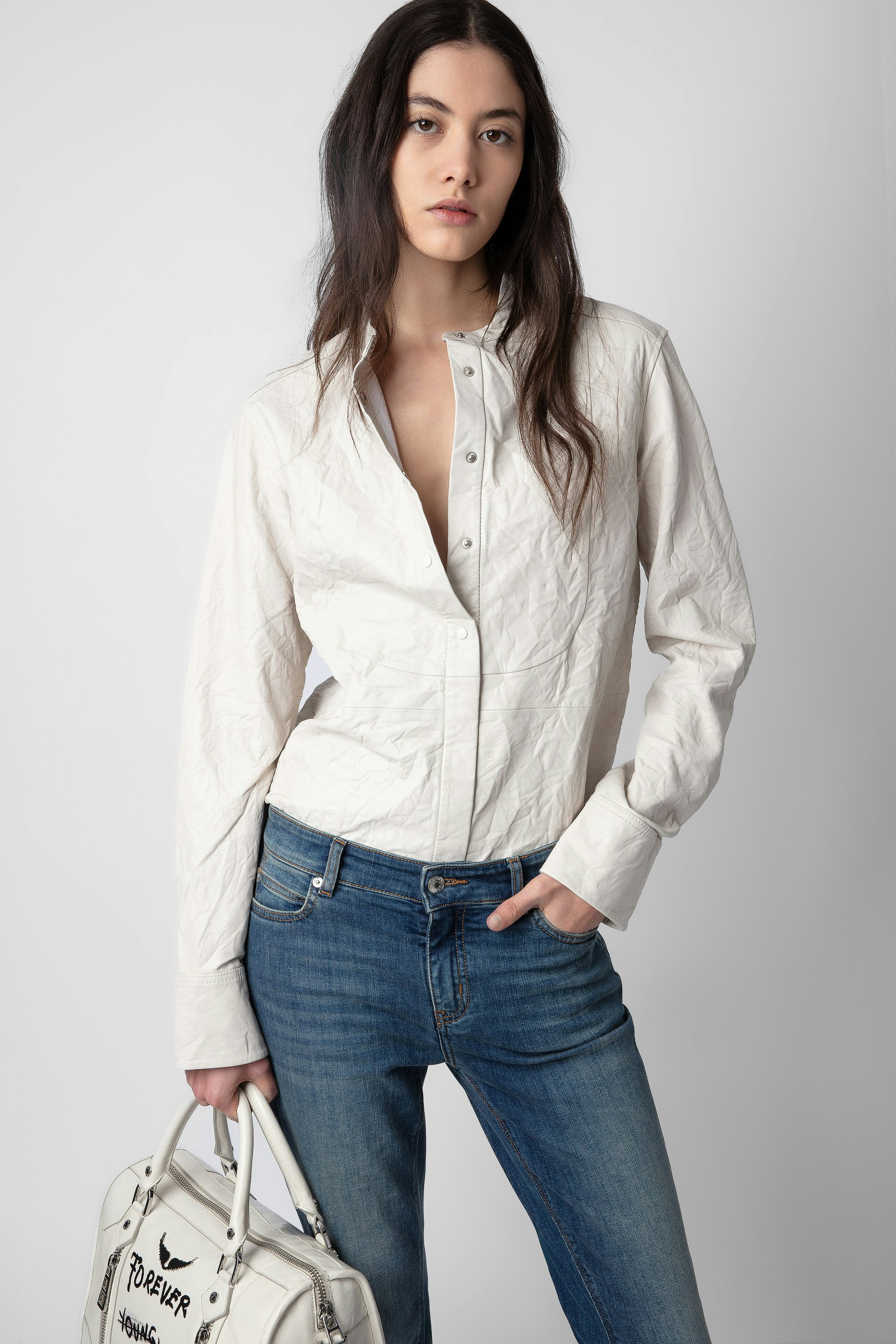 Chemise Chic Cuir Froissé