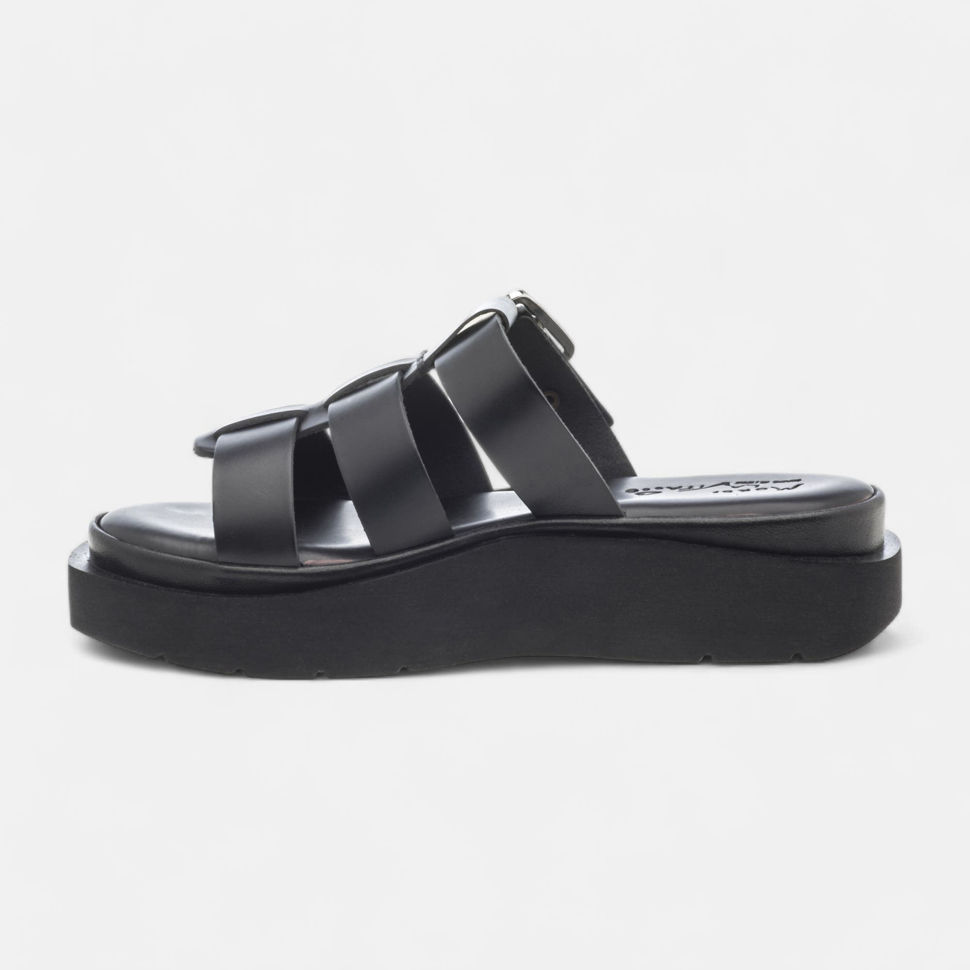 Mules Femme en cuir noir