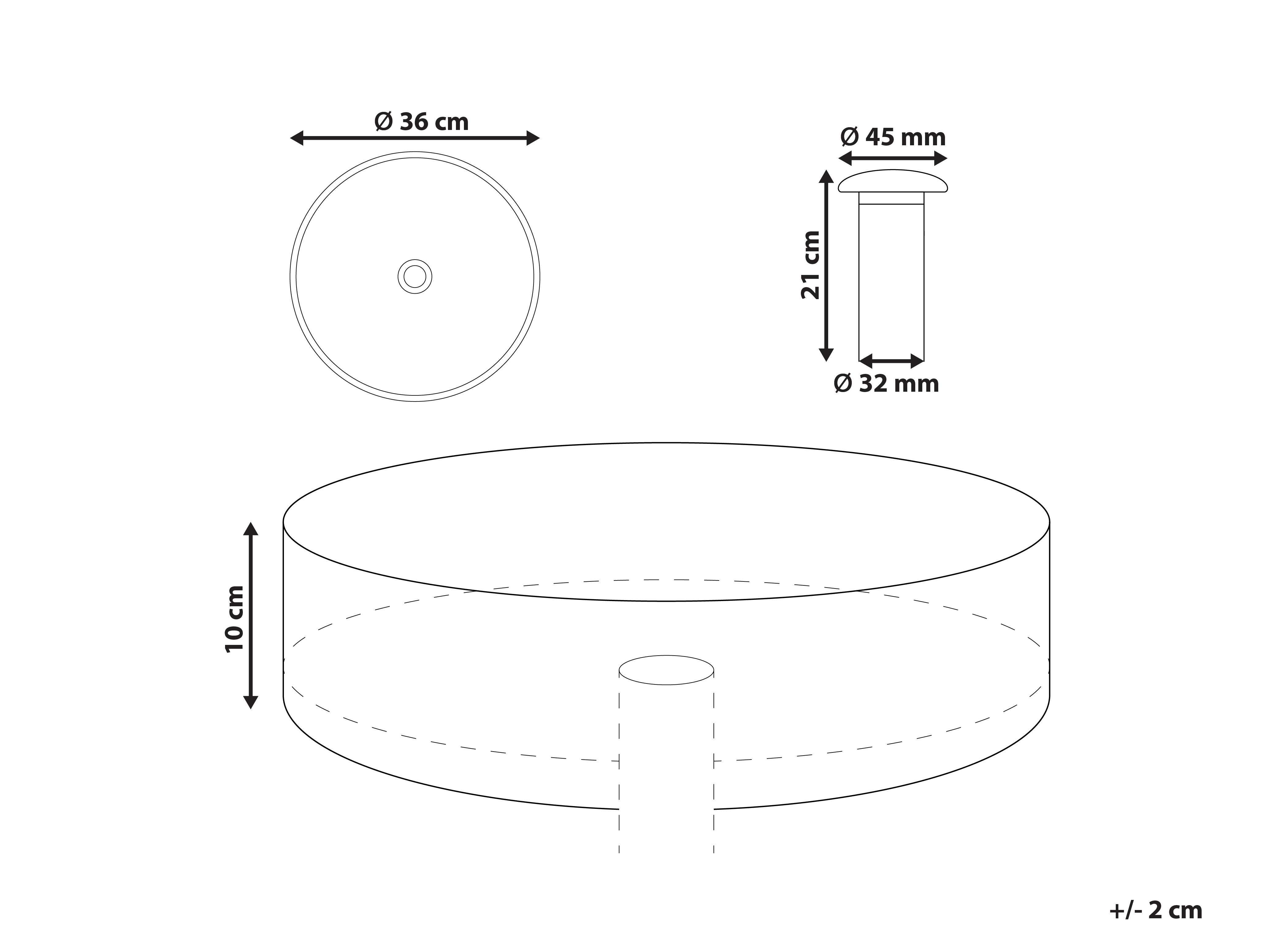 Wastafel voor aanrechtblad TOLOSA ⌀ 36 cm Solid surface Paars