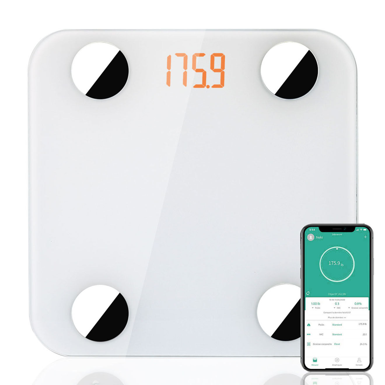 Paloma Beauties Balance numérique bluetooth à piles blanche