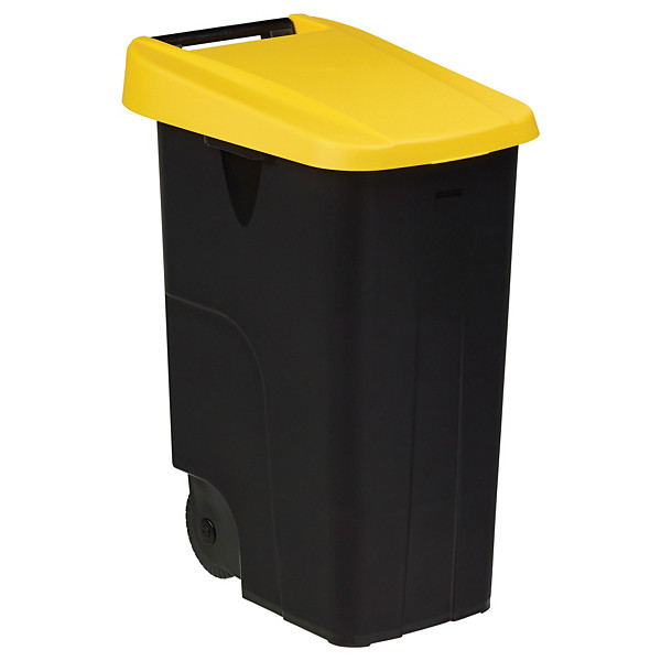 ROSSIGNOL Poubelle de tri mobile - 85l  - movatri  - noir / jaune - couv ferme