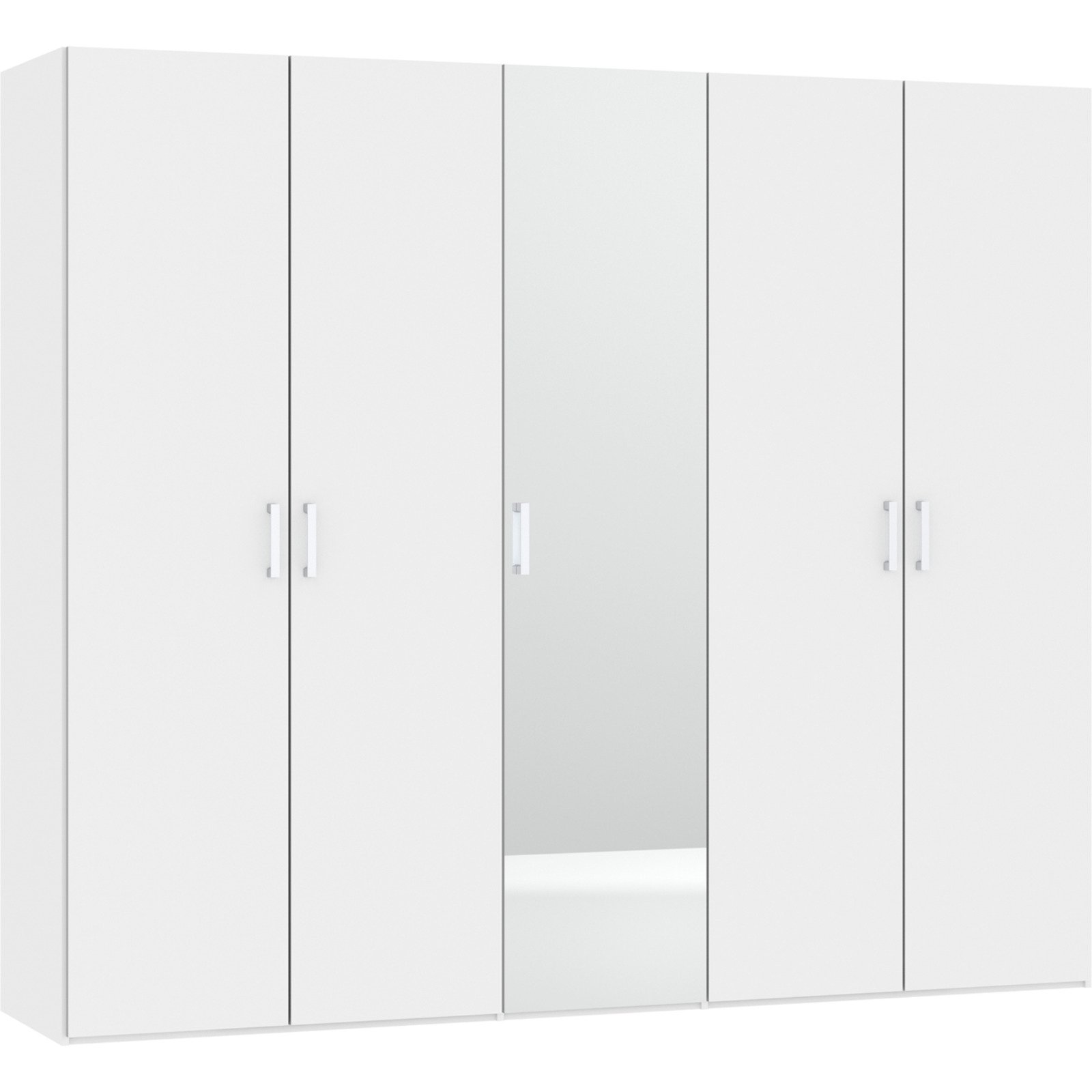 Schrank Schweizer 108 weiss, mit Spiegel 253 x 215 x 59 cm, 253 cm