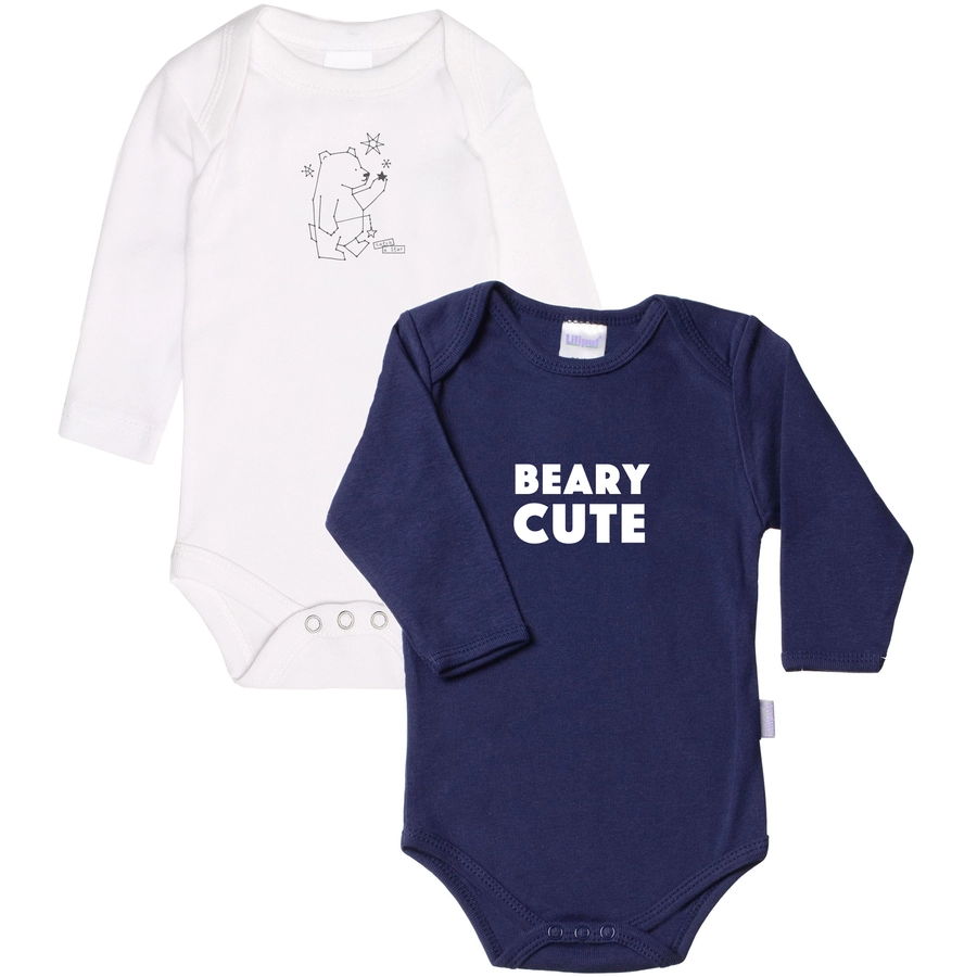 Liliput Langarmbody Beary Cute marine  weiß