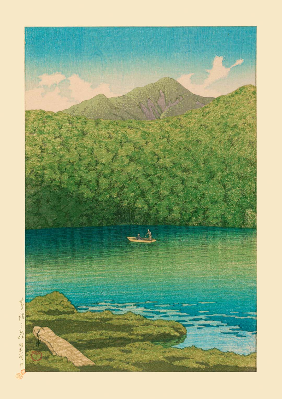 Morgen am Tsutanuma-Teich Kunstdruck Hasui