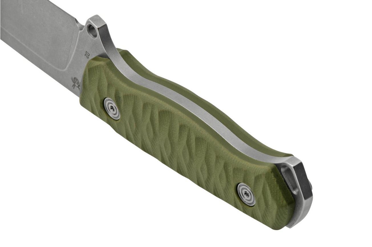 Black Fox Golem, Stonewashed D2 Blade, OD Green G10 vaststaand mes