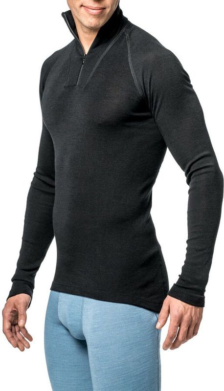 Woolpower - Zip Turtleneck Lite - Skipully - Zwart - Merino Wol
