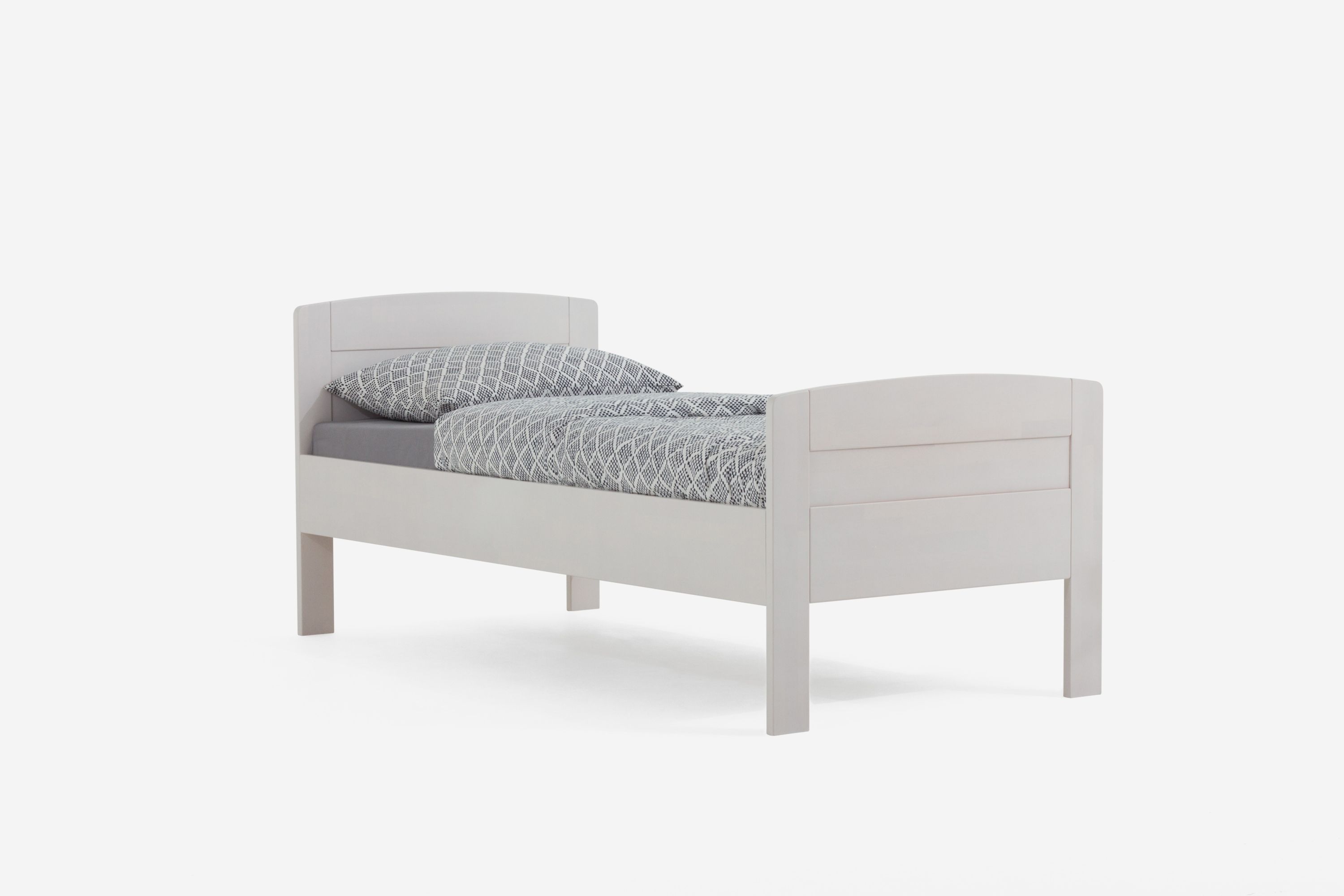 Holzbett Jasmine 90 x 190 cm Buche weiß lackiert
