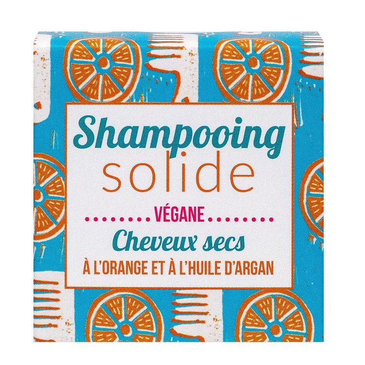 Shampooing solide cheveux secs à l'orange et huile d'argan 55g