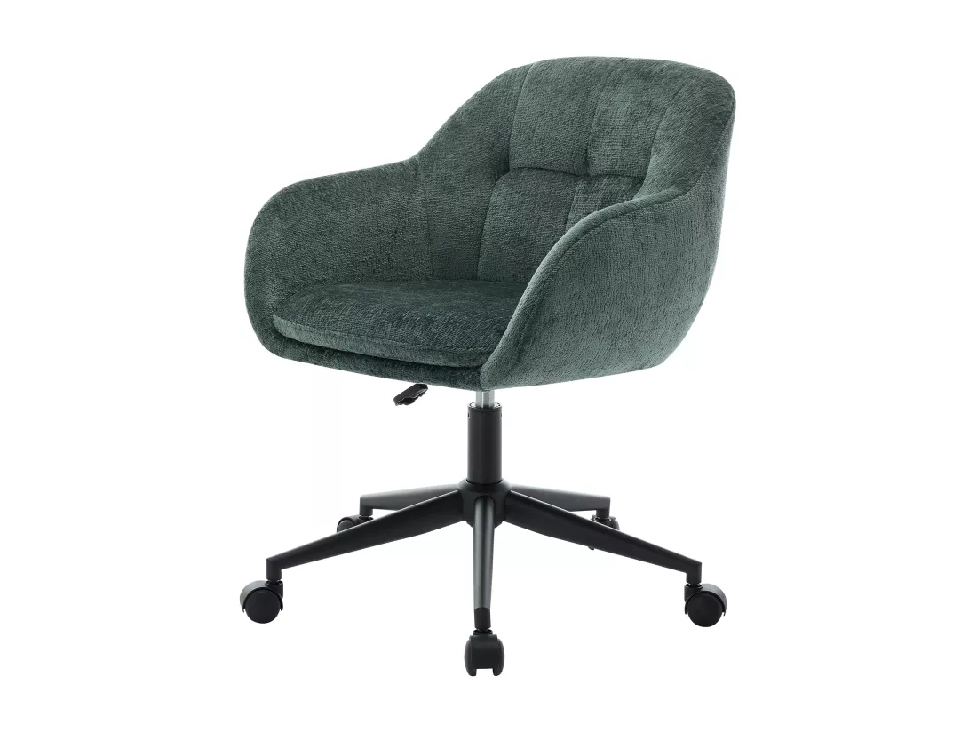 Chaise de bureau - Tissu texturé - Vert sapin - Hauteur réglable - LASSANDRA de Pascal Morabito