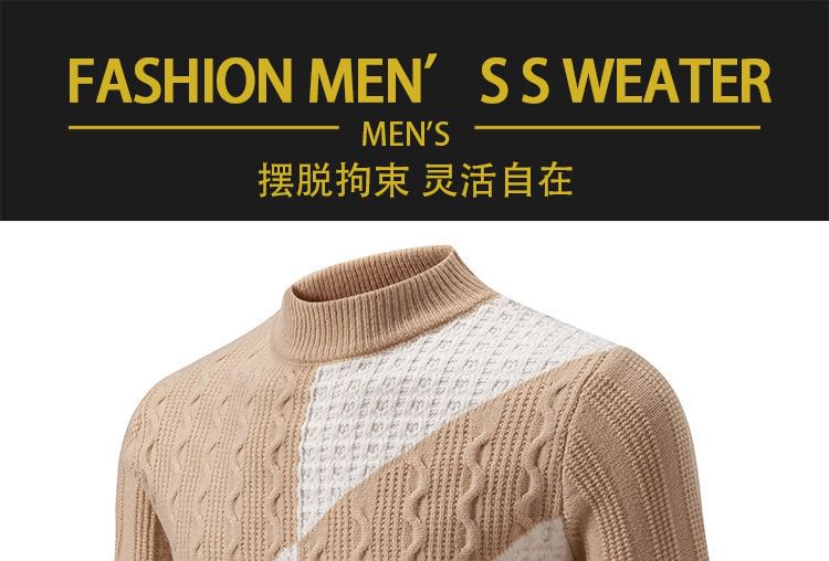 Sunkissed - Tweekleurige gebreide top met lange mouwen en nephals